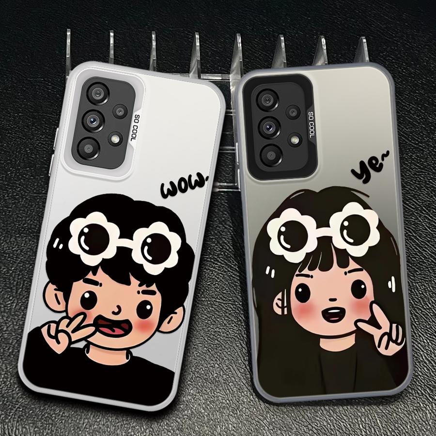 Phone Cases Samsung A14 - Cartoon Cute Couple Case for Samsung