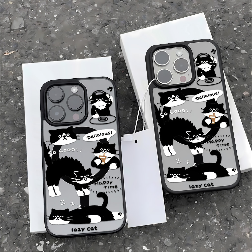 Funny Black Cat Wireless Charg - Phone Cases Quirky recension och pris