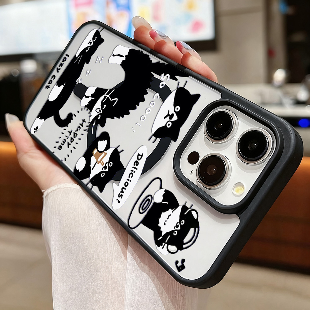 Funny Black Cat Wireless Charg - Phone Cases Quirky recension och pris