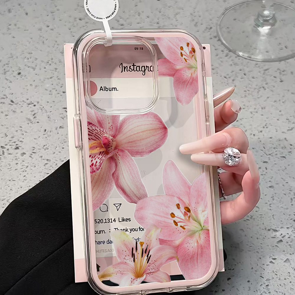 Pink Lily Flower Clear Phone C - Phone Cases Iphone 17 Pro Max recension och pris