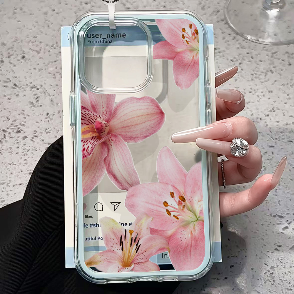 Pink Lily Flower Clear Phone C - Phone Cases Iphone 17 Pro Max recension och pris