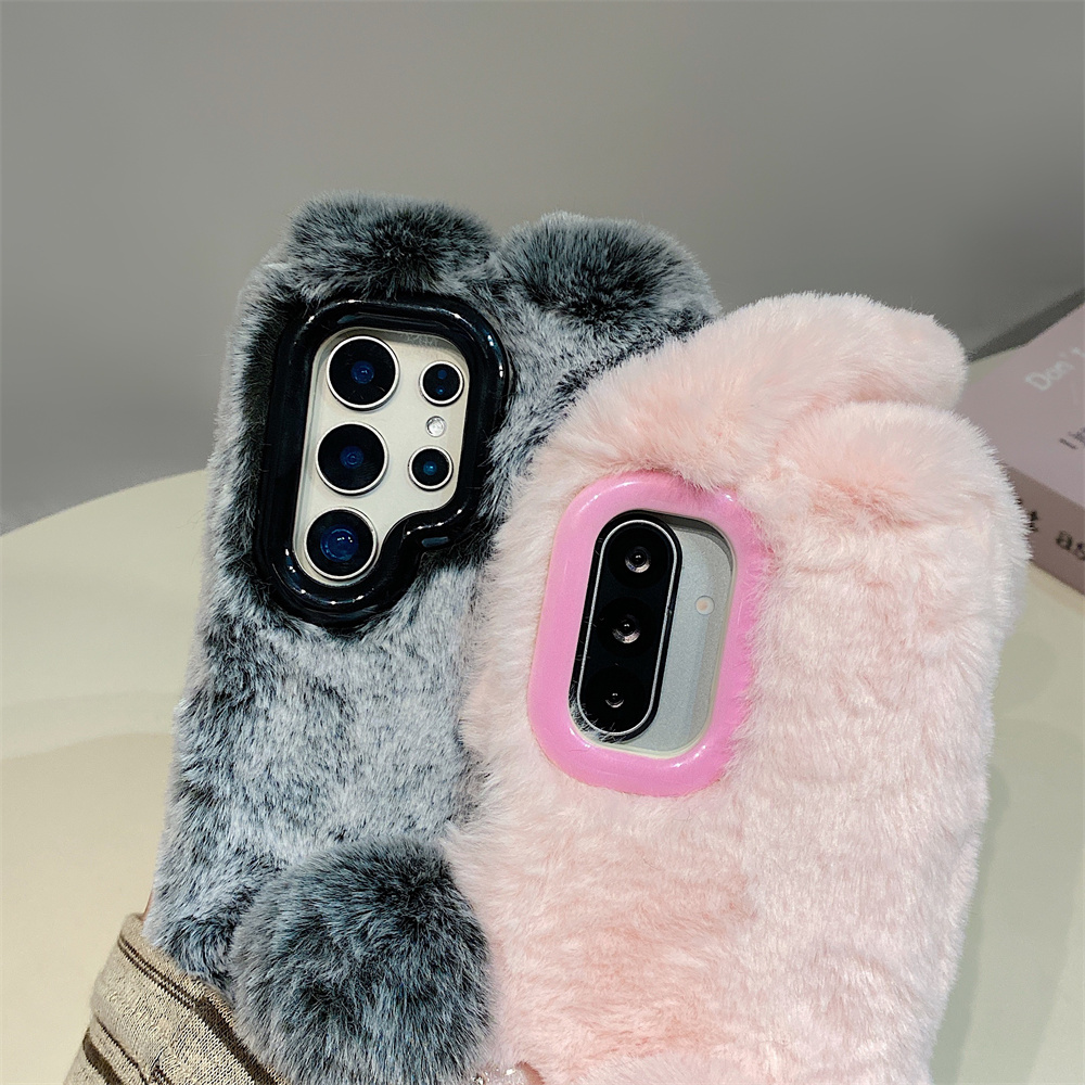 Cute Rabbit Ears Fluffy Stand  - Phone Cases With Stand recension och pris
