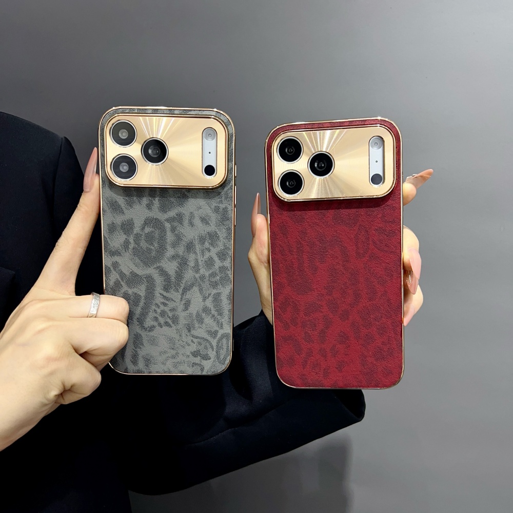 Luxury Matte PU Leopard Print  - Luxury Plating Case recension och pris