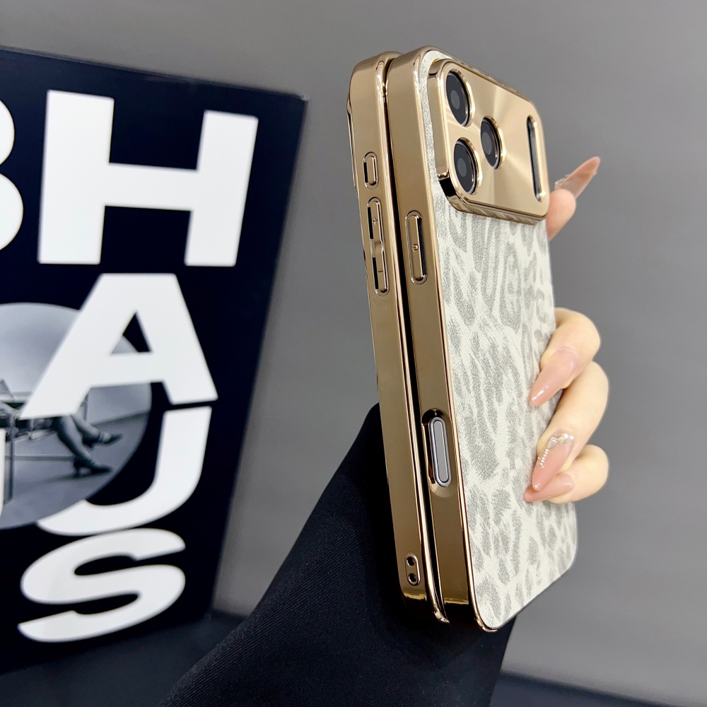 Luxury Matte PU Leopard Print  - Luxury Plating Case recension och pris